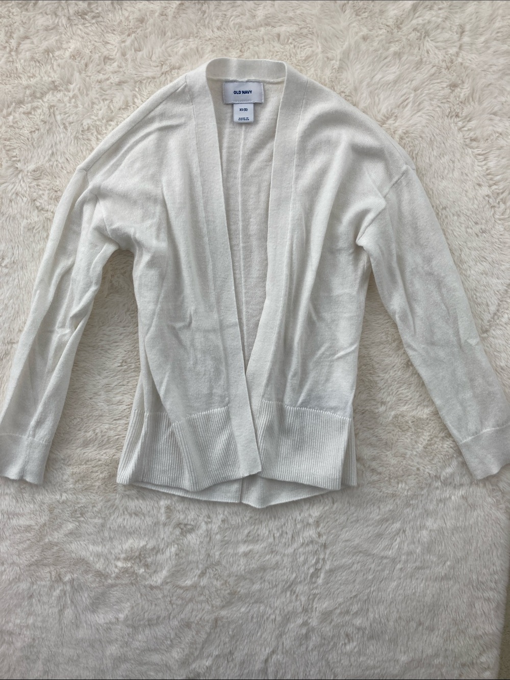 SALE! Old Navy Kids White Open-Front Lightweight Shaw Cardigan Size 5
